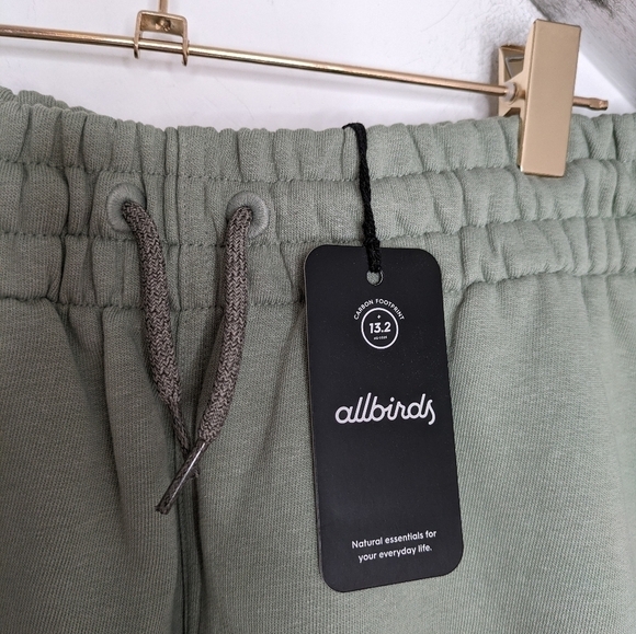 allbirds Women's Hazy Pine R&R Pima Cotton Blend Sweat Short NEW Size L - Picture 2 of 8